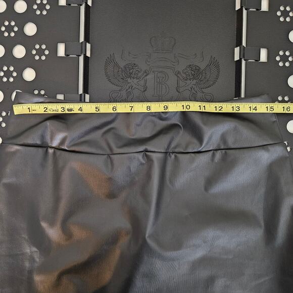 Skims Faux Leather Skirt Swim Cover-Up Long Black | Women's XL | MINOR FLAWS - Picture 9 of 16